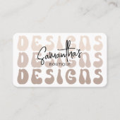 レトロベージュモダンロゴ手作りデザイナークラフター 名刺 (正面)