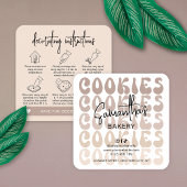 レトロベージュDIY Cookie飾の指示 スクエア名刺