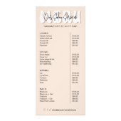 レトロベージュGroovyメイクアップアーティストサロン価格表 ラックカード (正面)