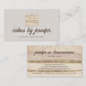 レトロベージーケーキベーカリーパティシパティスリーデザイン 名刺 (正面/裏面)