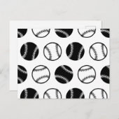 レトロベースボールパターンスポーツアートカスタムBGカラー ポストカード (正面/裏面)