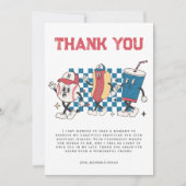 レトロベースボールビーブスボーバースデーパーティー サンキューカード (正面)