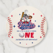 レトロベースボールボーイ誕生日メッセージカード フェイバータグ (正面)