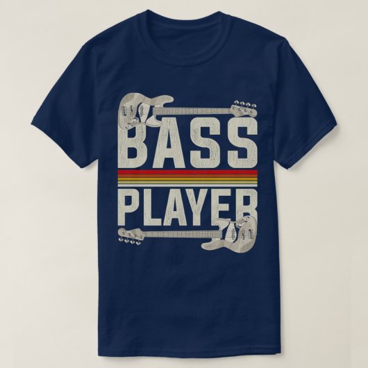 レトロベース奏者 Tシャツ (デザイン正面)
