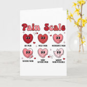 レトロペインスケールハートトラウマナースバレンタインデー カード (黄色い花)