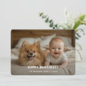 レトロペットハッピーハウリデイズドッグフォトクリスマス シーズンカード (スタンド正面)