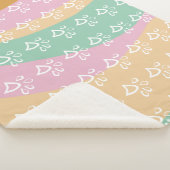 レトロペットポープリントマーブルグルーヴィ シェルパブランケット (3/4)