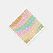 レトロペットポープリントマーブルグルーヴィ スタンダードカクテルナプキン (角)