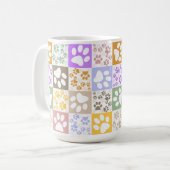 レトロペット市松模様にポー コーヒーマグカップ (正面左)