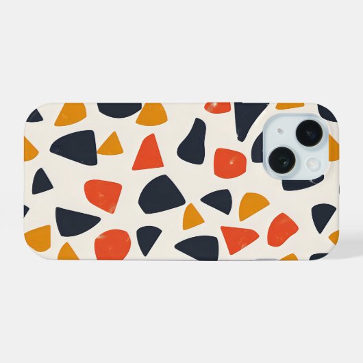 レトロペブルモザイク iPhone 15ケース (裏面横)