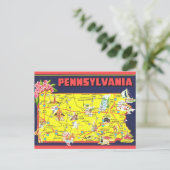 レトロペンシルベニア地図  ポストカード (スタンド正面)