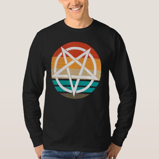 レトロペンタグラムデビル666 Tシャツ (正面)