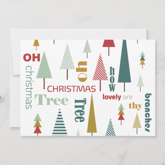 レトロホイカラフルトオクリスマスツリーフォトカード 招待状 (裏面)