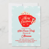 レトロホットココアスノーフレークスクリスマスパーティー 招待状 (正面)
