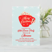 レトロホットココアスノーフレークスクリスマスパーティー 招待状 (スタンド正面)