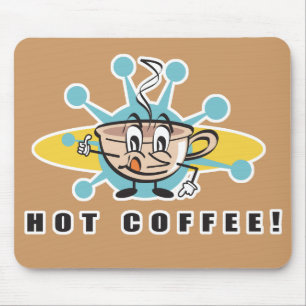 レトロホットコーヒーデザイン マウスパッド