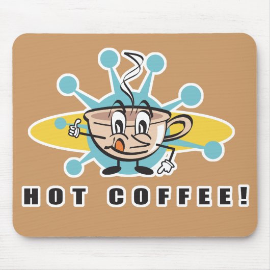 レトロホットコーヒーデザイン マウスパッド (正面)