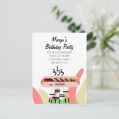 レトロホットドッグクックアウトパーティー誕生日 ポストカード (スタンド正面)