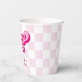 レトロホットピンクグルービーワン市松模様に 紙コップ (裏面)