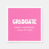 レトロホットピンク2024年大学院 スタンダードカクテルナプキン (正面)