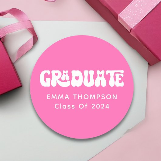 レトロホットピンク2024年大学院 ラウンドシール