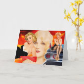 レトロホット誕生日 カード (黄色い花)