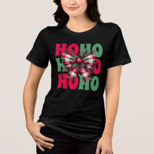 レトロホホホホクリスマスコケットボウ トライブレンドTシャツ