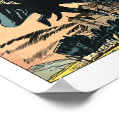 レトロホラー映画モンスターヴァンパイアヴィンテージハロー ポスター (角)