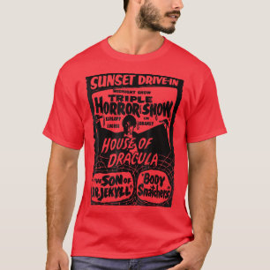 レトロホラー映画モンスターヴァンパイアヴィンテージハロー Tシャツ