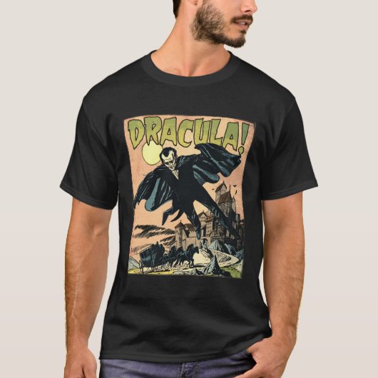 レトロホラー映画モンスターヴァンパイアヴィンテージハロー Tシャツ (正面)