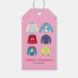 レトロホリデイインアグリーなセータークリスマスパーティー ギフトタグ