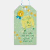 レトロホリデイインアグリーなセータークリスマスパーティー ギフトタグ (正面)