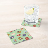 レトロホリデイインアグリーなセータークリスマスパーティー スクエアペーパーコースター (インサイチュ)