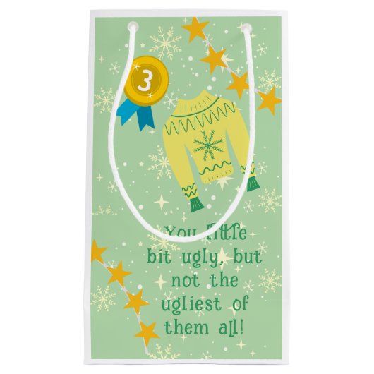 レトロホリデイインアグリーなセータークリスマスパーティー スモールペーパーバッグ (正面)