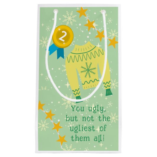 レトロホリデイインアグリーなセータークリスマスパーティー スモールペーパーバッグ (正面)