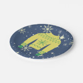 レトロホリデイインアグリーなセータークリスマスパーティー ペーパープレート (アングル)