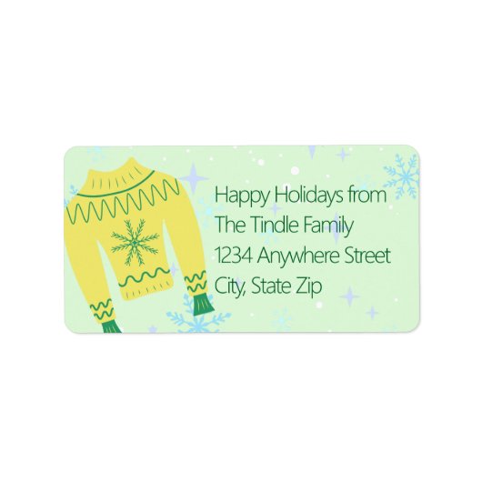 レトロホリデイインアグリーなセータークリスマスパーティー ラベル (正面)