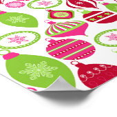 レトロホリデーオーナメントクリスマスパターン ポスター (角)