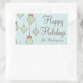 レトロホリデーオーナメントステッカー 長方形シール (バッグ)