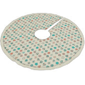 レトロホリデーオーナメントツリースカート ブラッシュドポリエステルツリースカート (アングル)