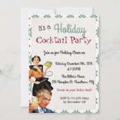 レトロホリデーカクテルクリスマスパーティの招待状 招待状 (正面)