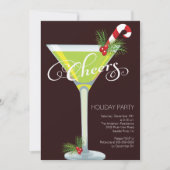 レトロホリデーカクテルパーティの招待状 招待状 (正面)