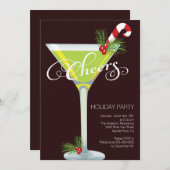 レトロホリデーカクテルパーティの招待状 招待状 (正面/裏面)