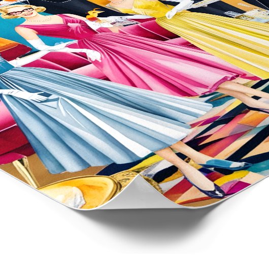 レトロホリデーカクテルパーティー ポスター (角)