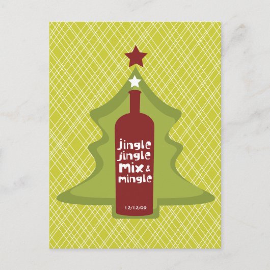 レトロホリデーカクテル招待状 インビテーションポストカード (正面)