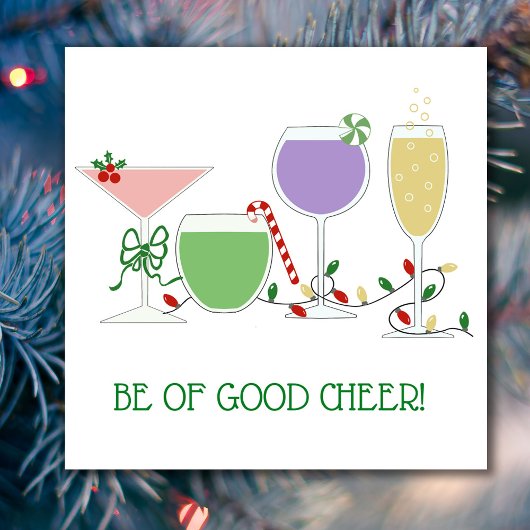 レトロホリデーカクテル スタンダードカクテルナプキン