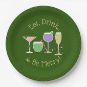 レトロホリデーカクテル ペーパープレート (正面)