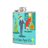 レトロホリデーカートゥーンカップルフラスコ フラスク (左)