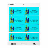 レトロホリデーカートゥーンカップル差出人住所ラベル ラベル (フルシート)