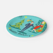 レトロホリデーカートゥーンカップル紙プレート ペーパープレート (アングル)